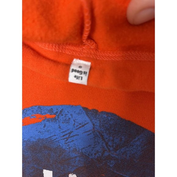 Life Is Good Men's Hoodie Size L Orange Full Zip Large Logo On Back - Picture 5 of 7